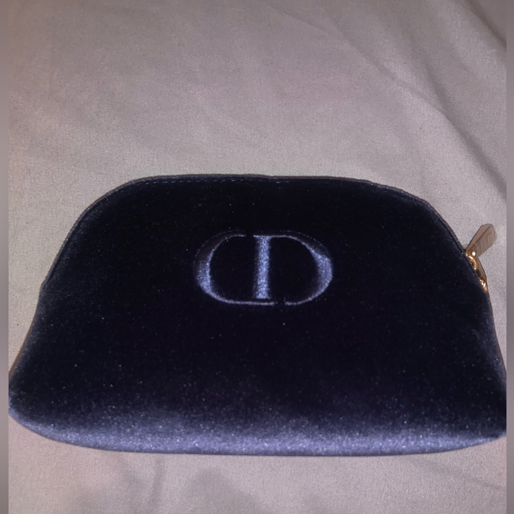 DIOR NAVY VELVET POUCH